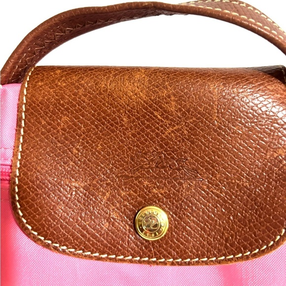 Longchamp le pliage pink decs folding documents case bag Tote salmon bag - Picture 7 of 12